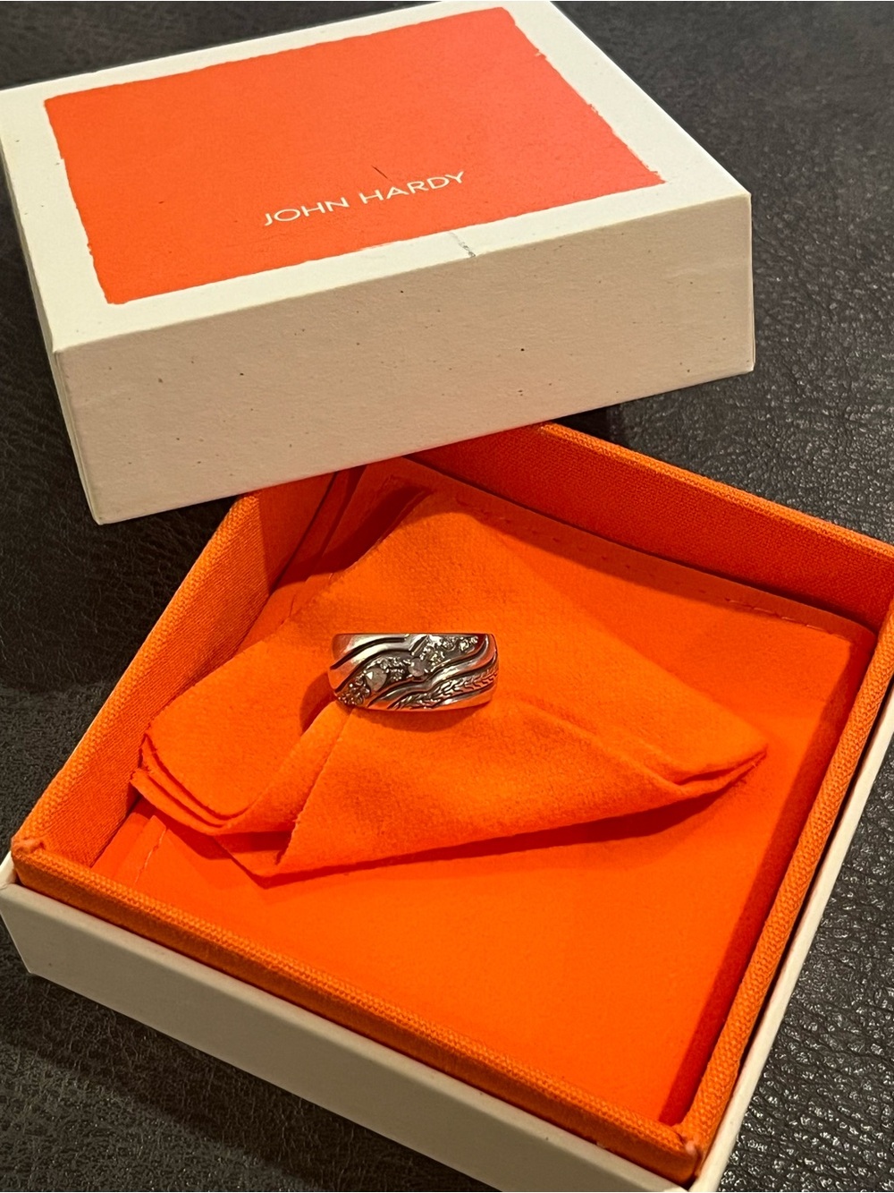 John Hardy Sterling Silver and Diamond Lahar Band